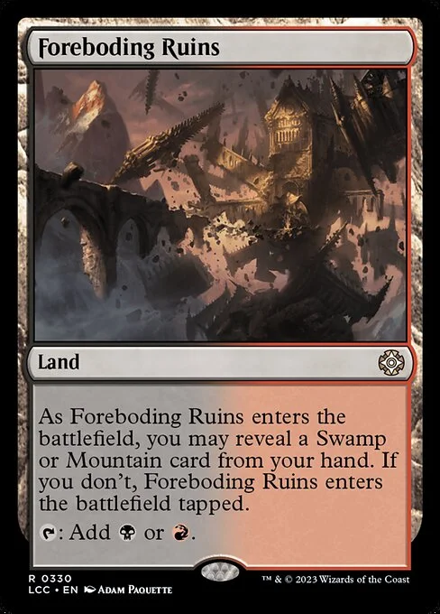 Foreboding Ruins, carta Magic di tipo Land illustrata da Adam Paquette