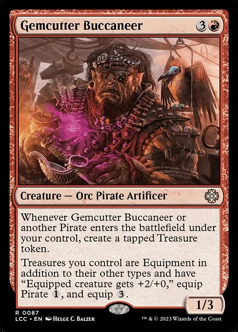 Gemcutter Buccaneer, carta Magic di tipo Creature — Orc Pirate Artificer illustrata da Helge C. Balzer