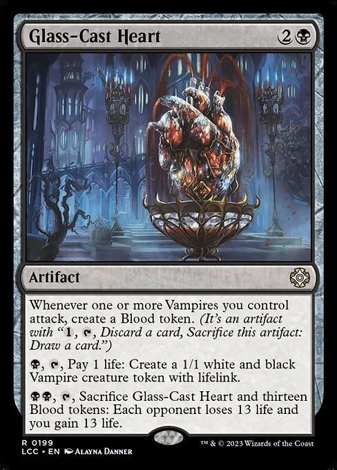 Glass-Cast Heart, carta Magic di tipo Artifact illustrata da Alayna Danner