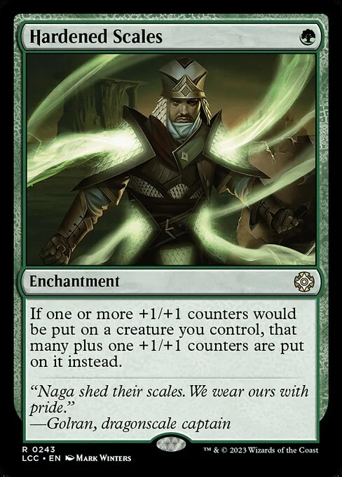 Hardened Scales, carta Magic di tipo Enchantment illustrata da Mark Winters