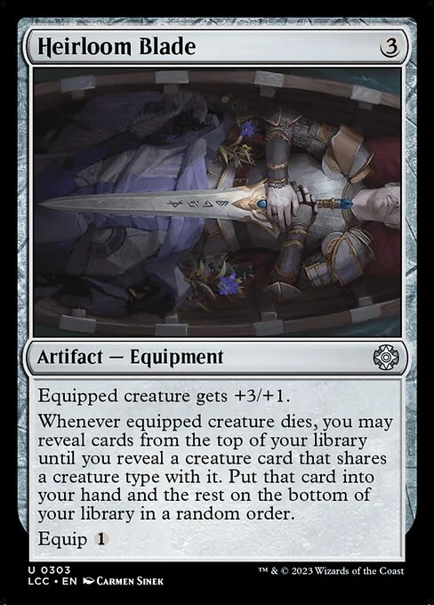 Heirloom Blade, carta Magic di tipo Artifact — Equipment illustrata da Carmen Sinek