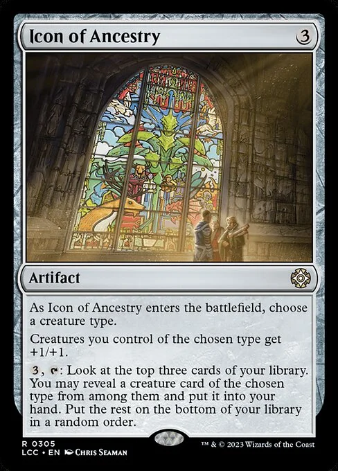 Icon of Ancestry, carta Magic di tipo Artifact illustrata da Chris Seaman