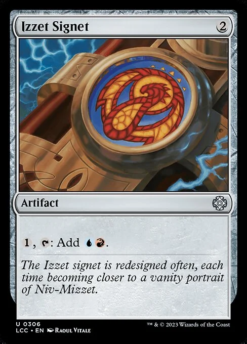 Izzet Signet, carta Magic di tipo Artifact illustrata da Raoul Vitale