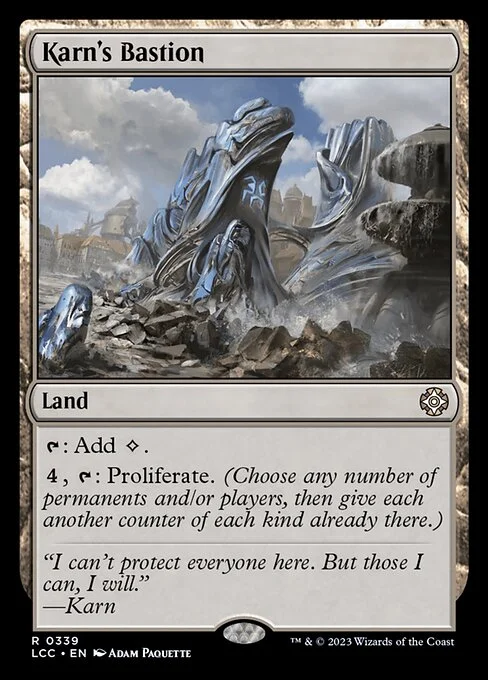 Karn's Bastion, carta Magic di tipo Land illustrata da Adam Paquette
