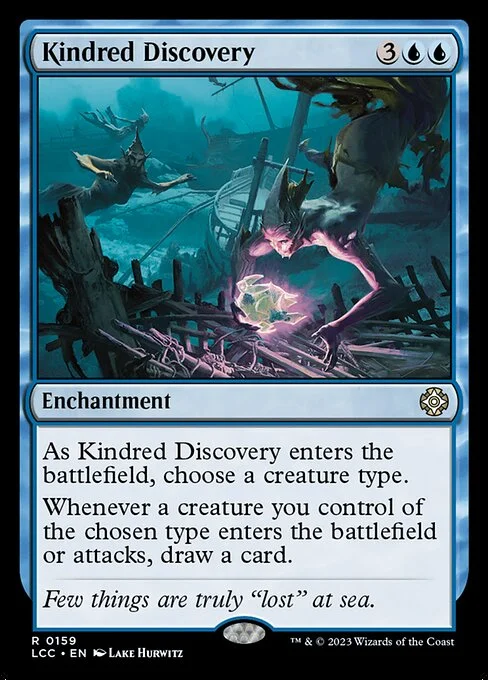 Kindred Discovery, carta Magic di tipo Enchantment illustrata da Lake Hurwitz