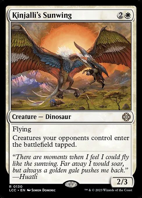 Kinjalli's Sunwing, carta Magic di tipo Creature — Dinosaur illustrata da Simon Dominic