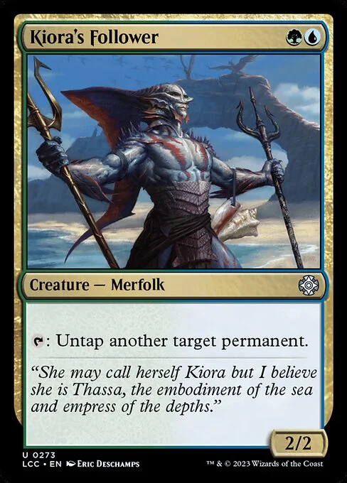 Kiora's Follower, carta Magic di tipo Creature — Merfolk illustrata da Eric Deschamps