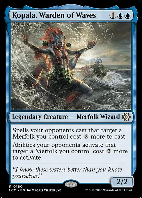 Kopala, Warden of Waves, carta Magic di tipo Legendary Creature — Merfolk Wizard illustrata da Magali Villeneuve