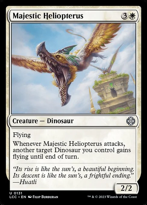 Majestic Heliopterus, carta Magic di tipo Creature — Dinosaur illustrata da Filip Burburan