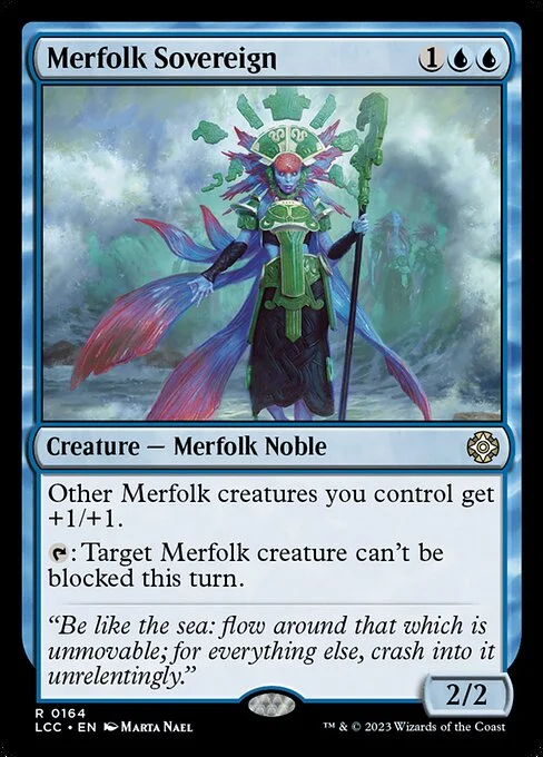 Merfolk Sovereign, carta Magic di tipo Creature — Merfolk Noble illustrata da Marta Nael
