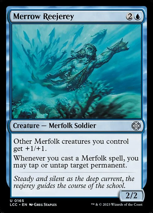 Merrow Reejerey, carta Magic di tipo Creature — Merfolk Soldier illustrata da Greg Staples