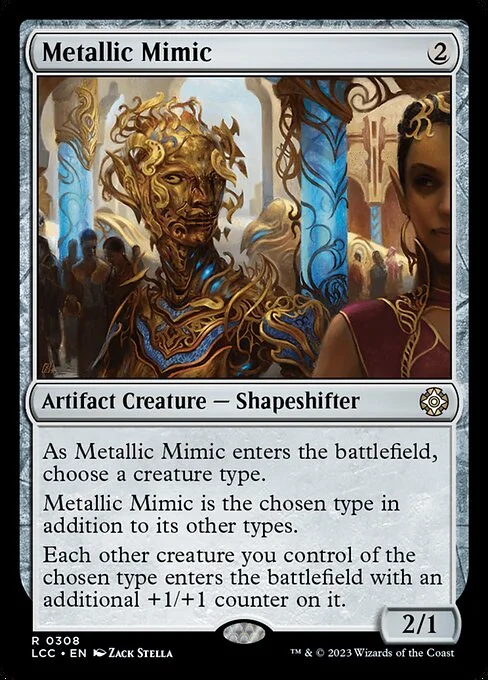 Metallic Mimic, carta Magic di tipo Artifact Creature — Shapeshifter illustrata da Zack Stella
