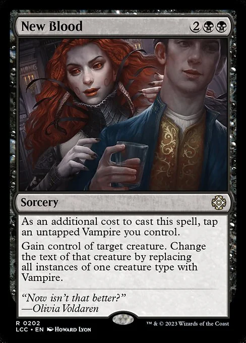 New Blood, carta Magic di tipo Sorcery illustrata da Howard Lyon