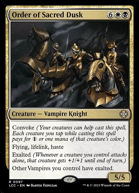 Order of Sacred Dusk, carta Magic di tipo Creature — Vampire Knight illustrata da Bartek Fedyczak