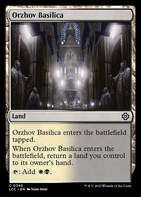 Orzhov Basilica, carta Magic di tipo Land illustrata da John Avon