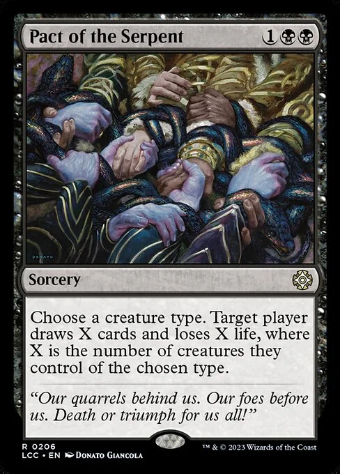 Pact of the Serpent, carta Magic di tipo Sorcery illustrata da Donato Giancola