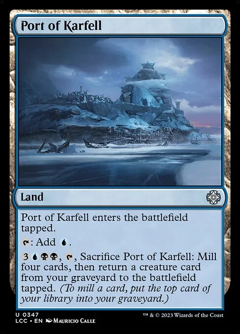 Port of Karfell, carta Magic di tipo Land illustrata da Mauricio Calle