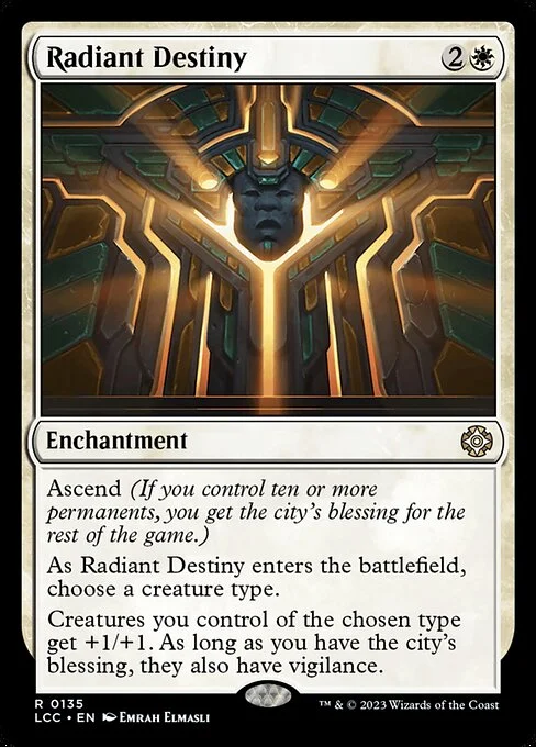 Radiant Destiny, carta Magic di tipo Enchantment illustrata da Emrah Elmasli
