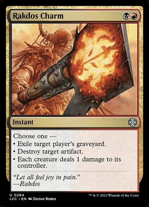 Rakdos Charm, carta Magic di tipo Instant illustrata da Zoltan Boros