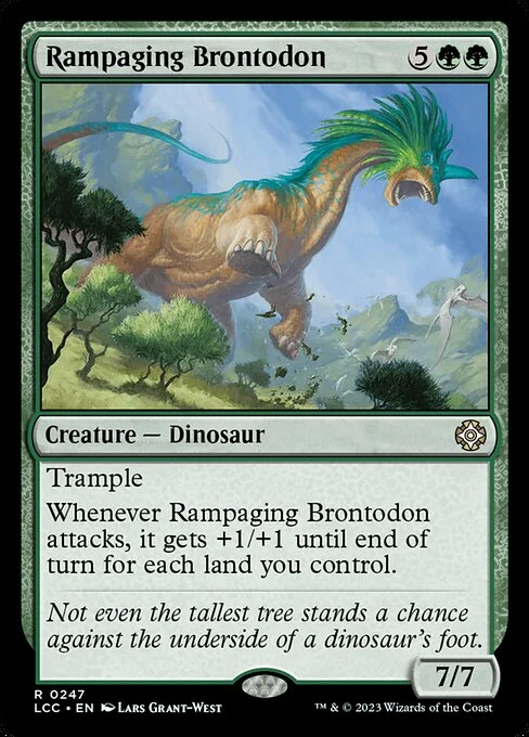 Rampaging Brontodon, carta Magic di tipo Creature — Dinosaur illustrata da Lars Grant-West