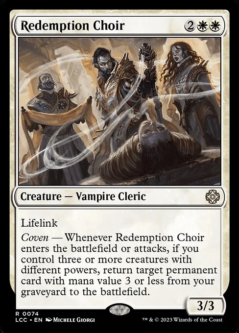 Redemption Choir, carta Magic di tipo Creature — Vampire Cleric illustrata da Michele Giorgi