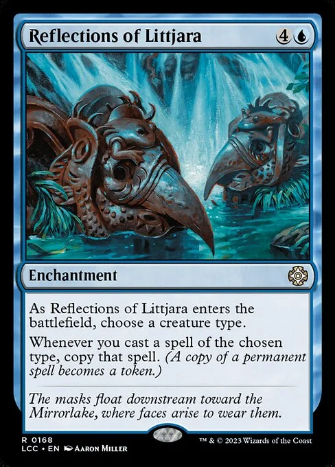 Reflections of Littjara, carta Magic di tipo Enchantment illustrata da Aaron Miller
