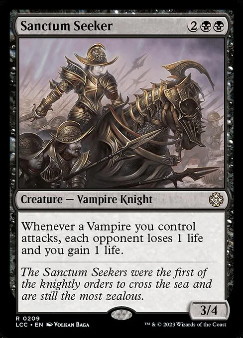Sanctum Seeker, carta Magic di tipo Creature — Vampire Knight illustrata da Volkan Baǵa