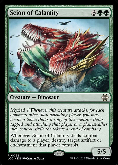Scion of Calamity, carta Magic di tipo Creature — Dinosaur illustrata da Crystal Sully