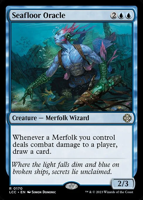 Seafloor Oracle, carta Magic di tipo Creature — Merfolk Wizard illustrata da Simon Dominic