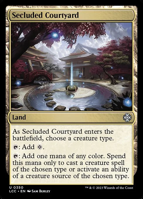 Secluded Courtyard, carta Magic di tipo Land illustrata da Sam Burley