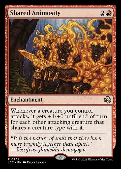 Shared Animosity, carta Magic di tipo Enchantment illustrata da Chuck Lukacs