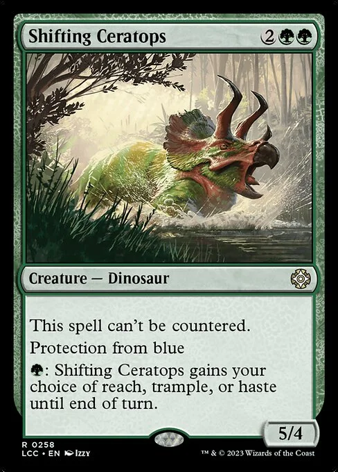 Shifting Ceratops, carta Magic di tipo Creature — Dinosaur illustrata da Izzy