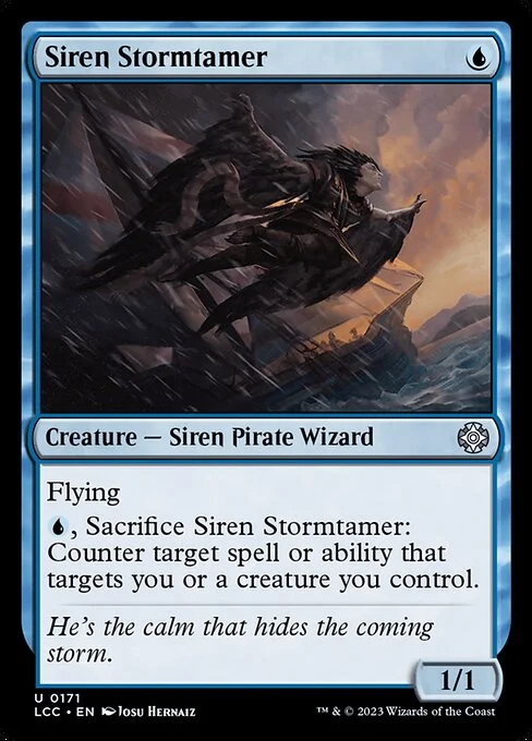 Siren Stormtamer, carta Magic di tipo Creature — Siren Pirate Wizard illustrata da Josu Hernaiz