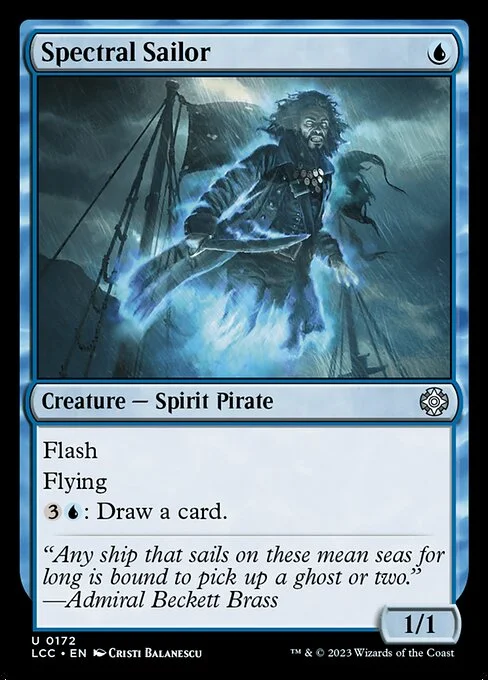 Spectral Sailor, carta Magic di tipo Creature — Spirit Pirate illustrata da Cristi Balanescu