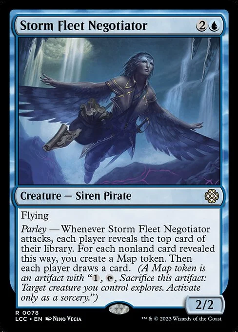 Storm Fleet Negotiator, carta Magic di tipo Creature — Siren Pirate illustrata da Nino Vecia