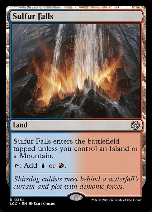 Sulfur Falls, carta Magic di tipo Land illustrata da Cliff Childs