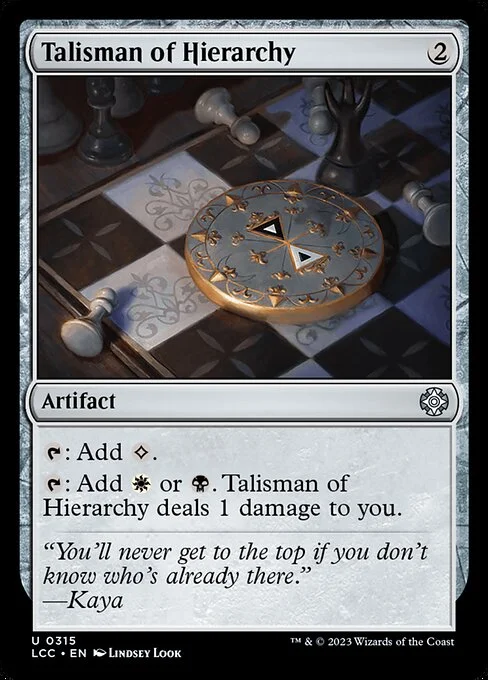 Talisman of Hierarchy, carta Magic di tipo Artifact illustrata da Lindsey Look