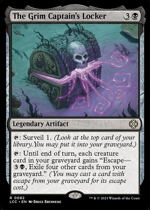 The Grim Captain's Locker, carta Magic di tipo Legendary Artifact illustrata da Bruce Brenneise