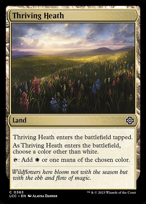 Thriving Heath, carta Magic di tipo Land illustrata da Alayna Danner