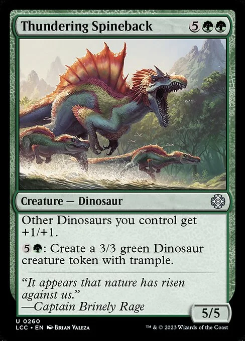 Thundering Spineback, carta Magic di tipo Creature — Dinosaur illustrata da Brian Valeza