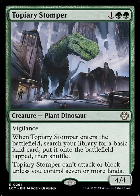 Topiary Stomper, carta Magic di tipo Creature — Plant Dinosaur illustrata da Robin Olausson