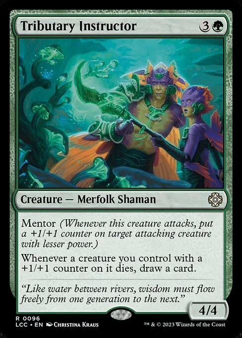 Tributary Instructor, carta Magic di tipo Creature — Merfolk Shaman illustrata da Christina Kraus