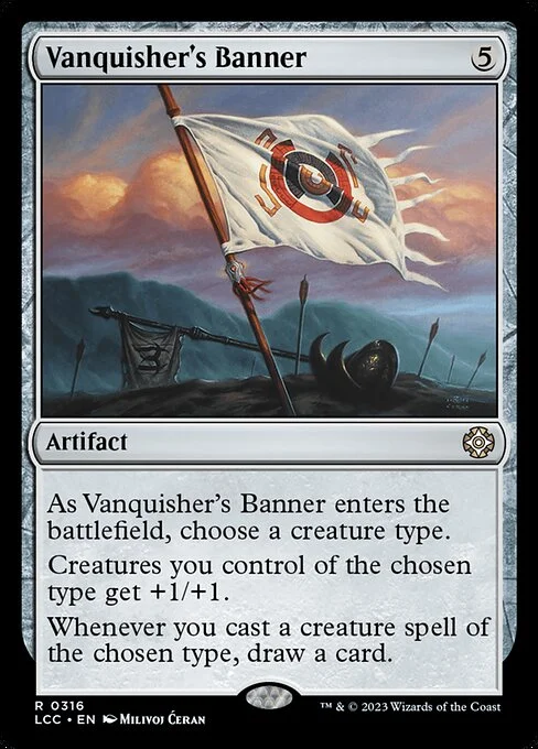 Vanquisher's Banner, carta Magic di tipo Artifact illustrata da Milivoj Ćeran