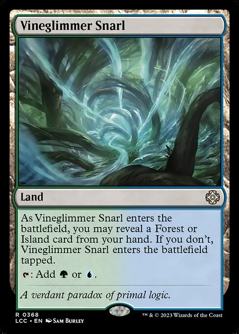 Vineglimmer Snarl, carta Magic di tipo Land illustrata da Sam Burley