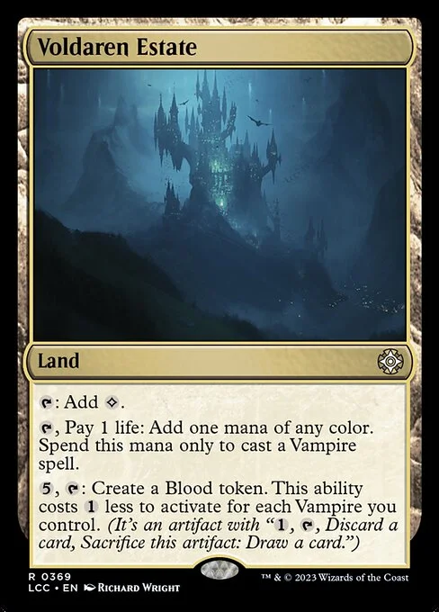 Voldaren Estate, carta Magic di tipo Land illustrata da Richard Wright