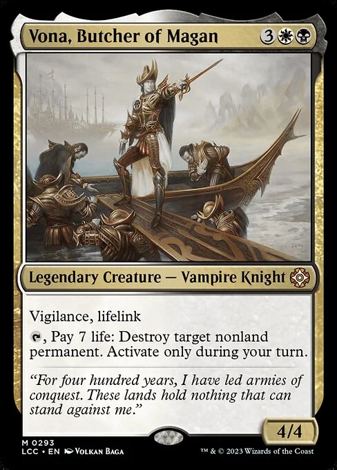 Vona, Butcher of Magan, carta Magic di tipo Legendary Creature — Vampire Knight illustrata da Volkan Baǵa