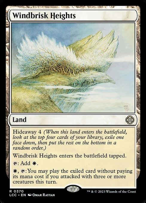 Windbrisk Heights, carta Magic di tipo Land illustrata da Omar Rayyan