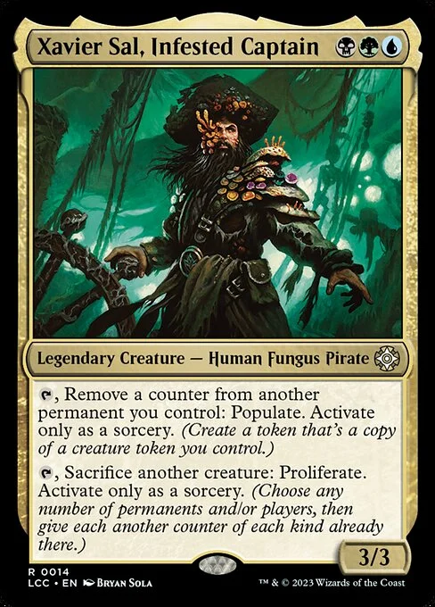 Xavier Sal, Infested Captain, carta Magic di tipo Legendary Creature — Human Fungus Pirate illustrata da Bryan Sola