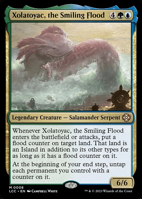 Xolatoyac, the Smiling Flood, carta Magic di tipo Legendary Creature — Salamander Serpent illustrata da Campbell White