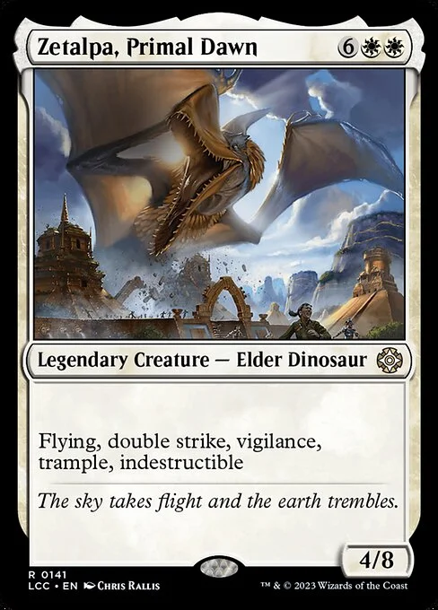 Zetalpa, Primal Dawn, carta Magic di tipo Legendary Creature — Elder Dinosaur illustrata da Chris Rallis